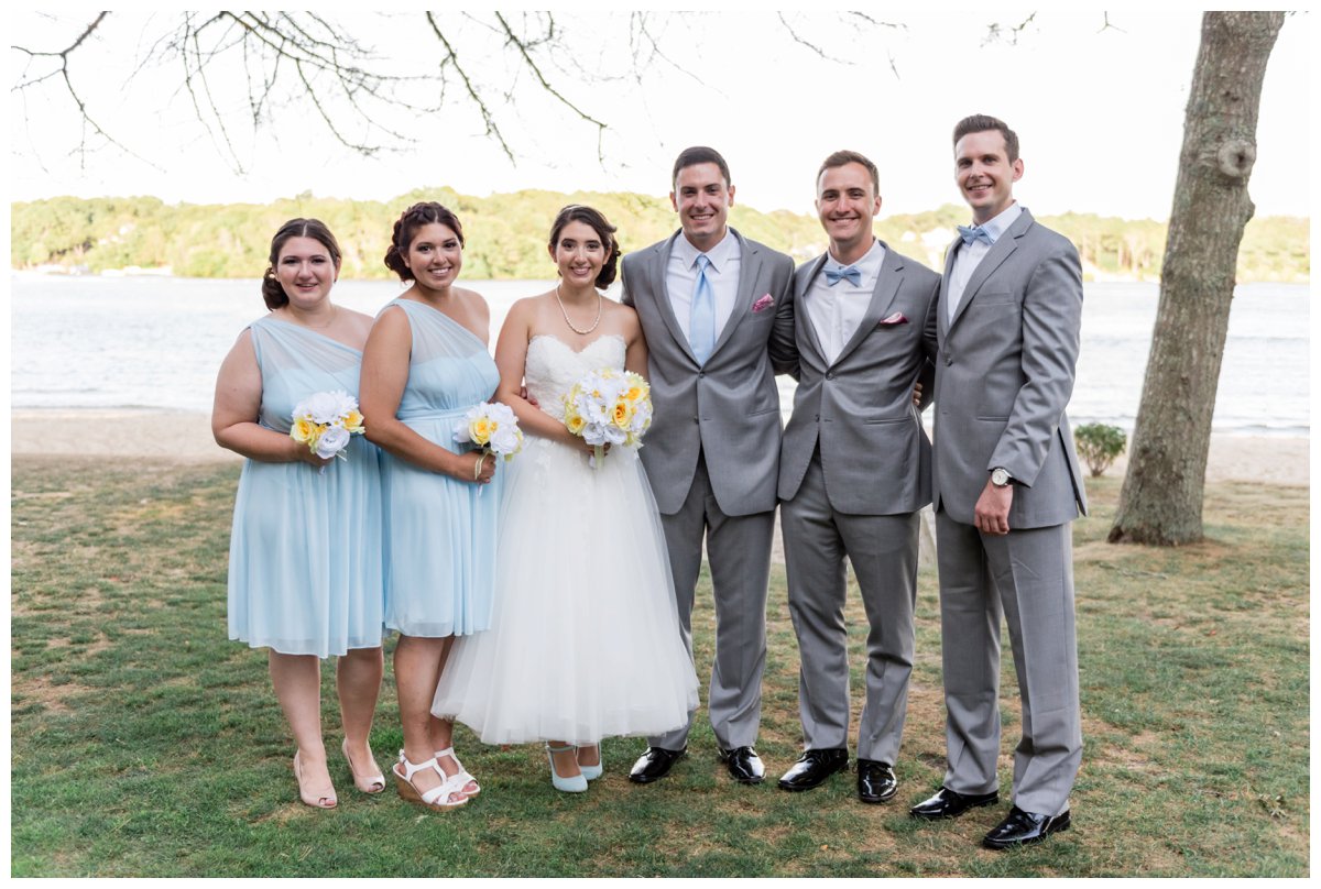 bridal party photos at camp bournedale function facility