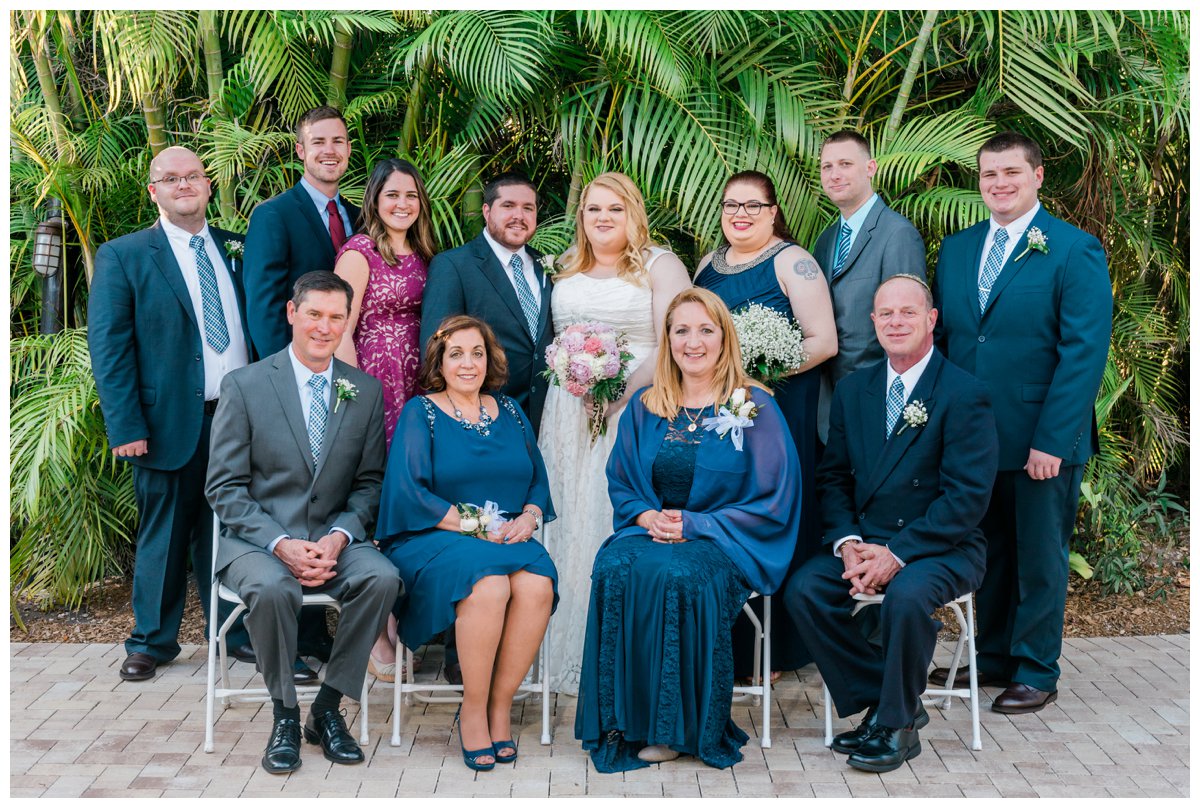 family portraits at palm beach zoo wedding