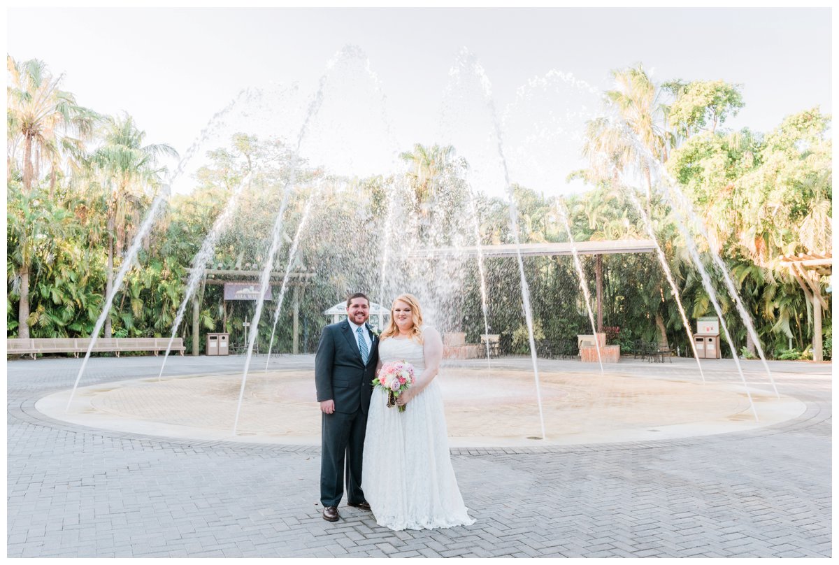 bride and groom portraits at palm beach zoo