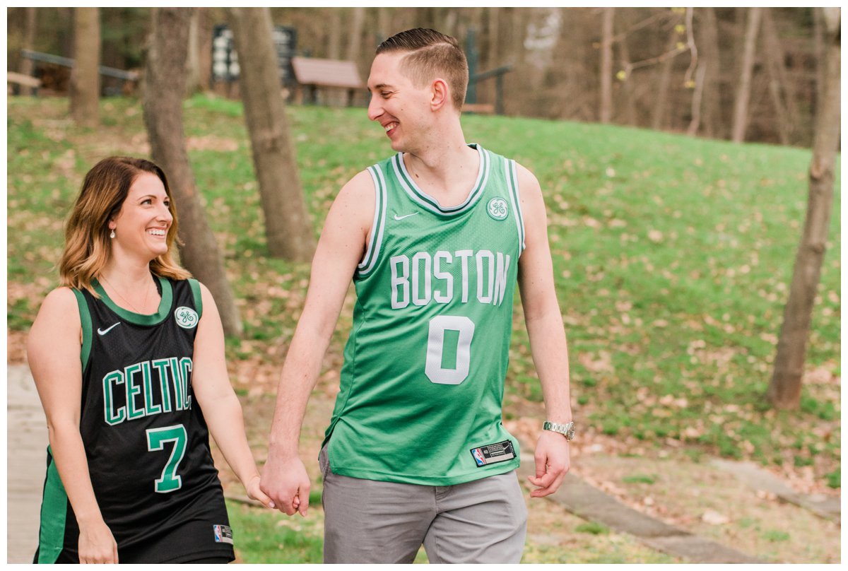 boston celtics jersey engagement photos