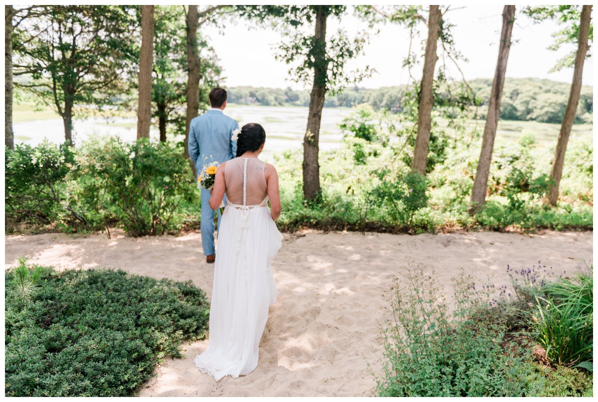 first look at a falmouth beach wedding on cape cod