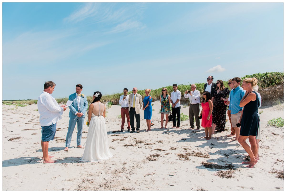 intimate falmouth beach wedding ceremony