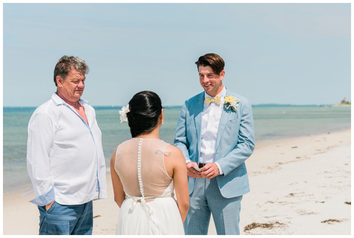 intimate falmouth beach wedding ceremony