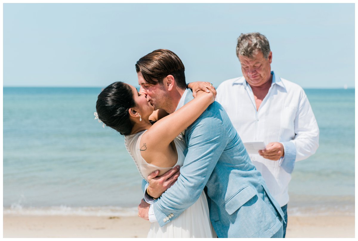 intimate falmouth beach wedding elopement