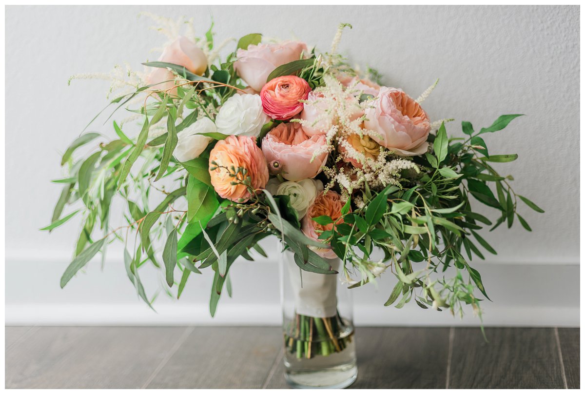 soft pink bridal bouquet for a florida keys wedding