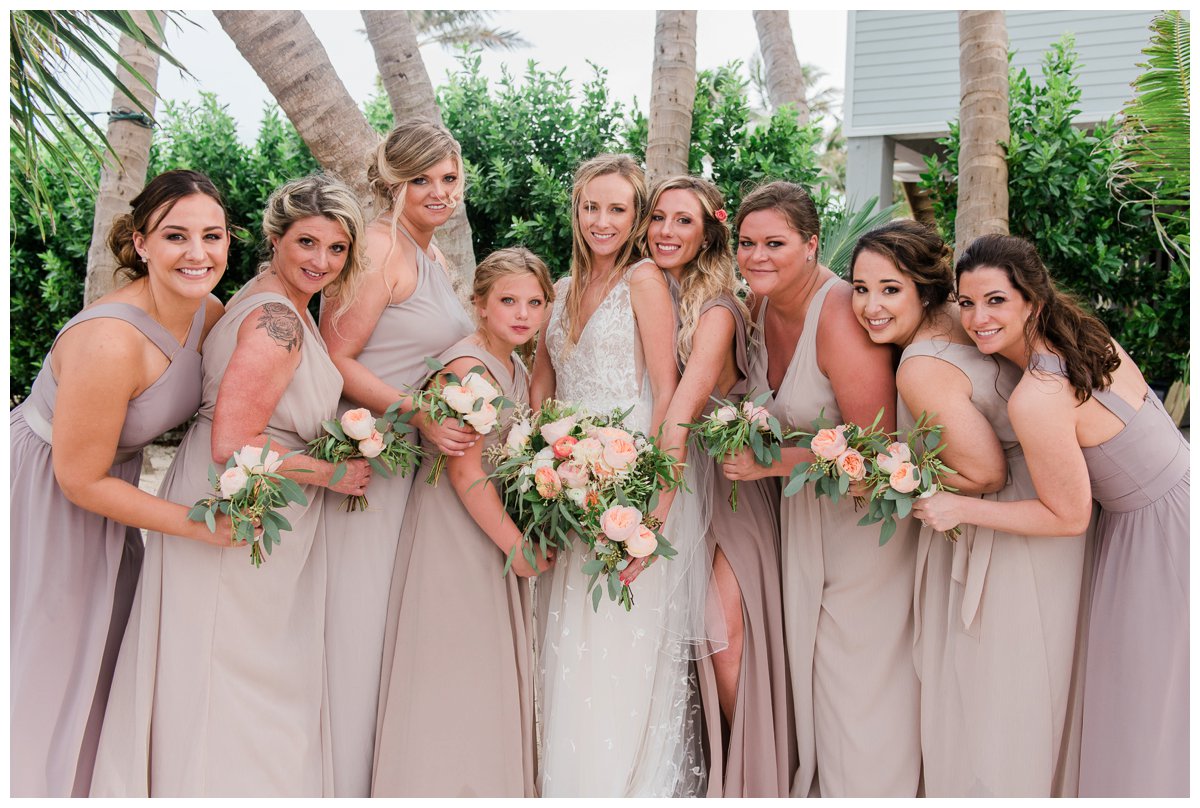 bridesmaids portraits in florida on the beach