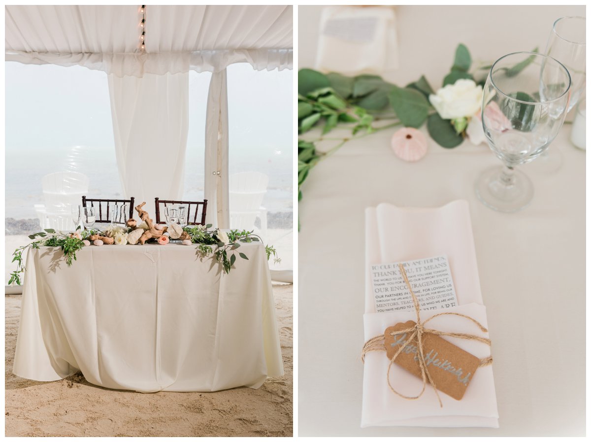 beach wedding table decor