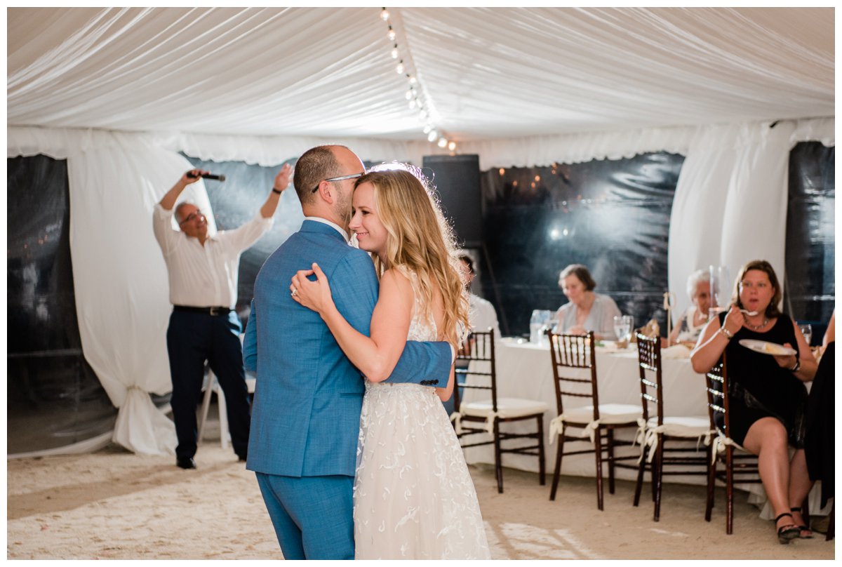 first dance between a bride and groom at their wedding reception in islamorada florida