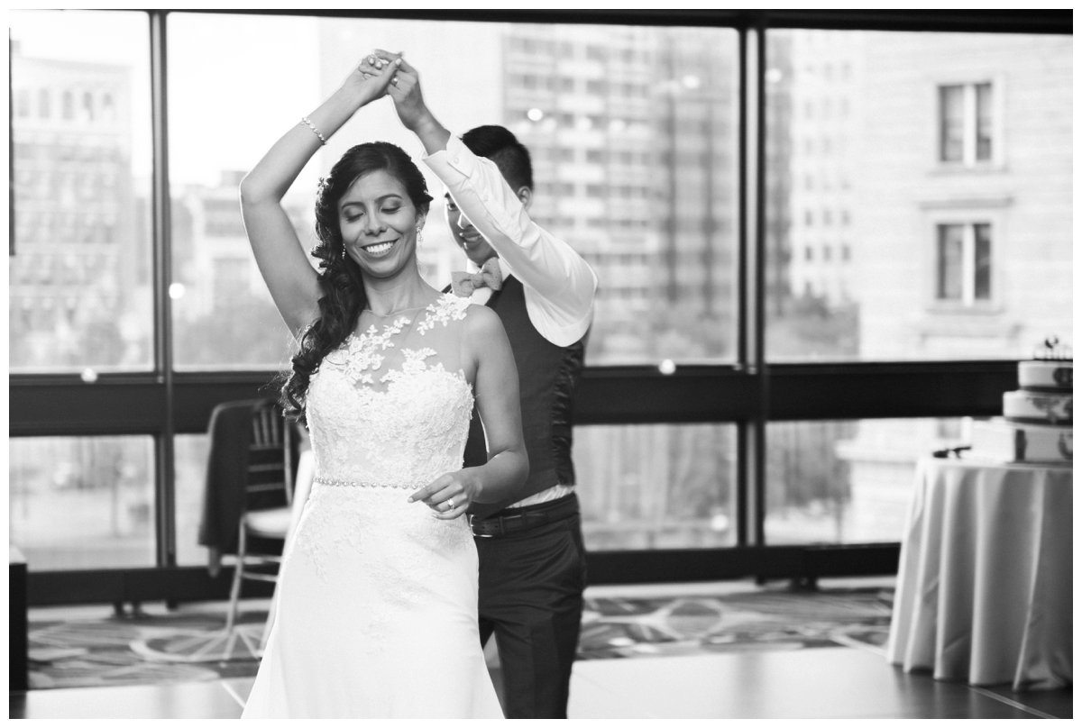 bride and groom first dance at westin copley place wedding