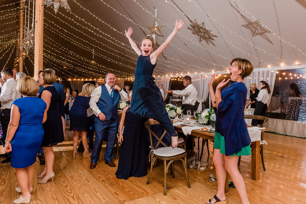 dancing for joy at wedding
