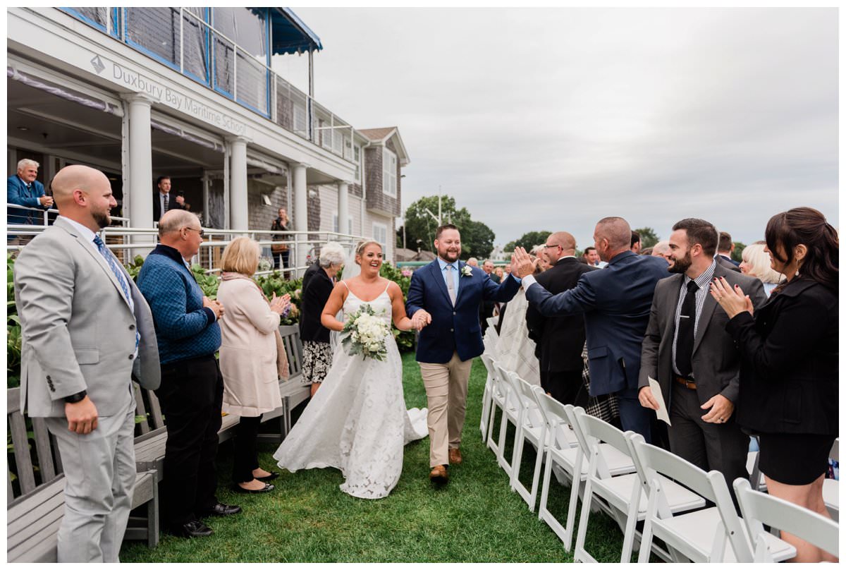 bride and groom recessional after ceremony