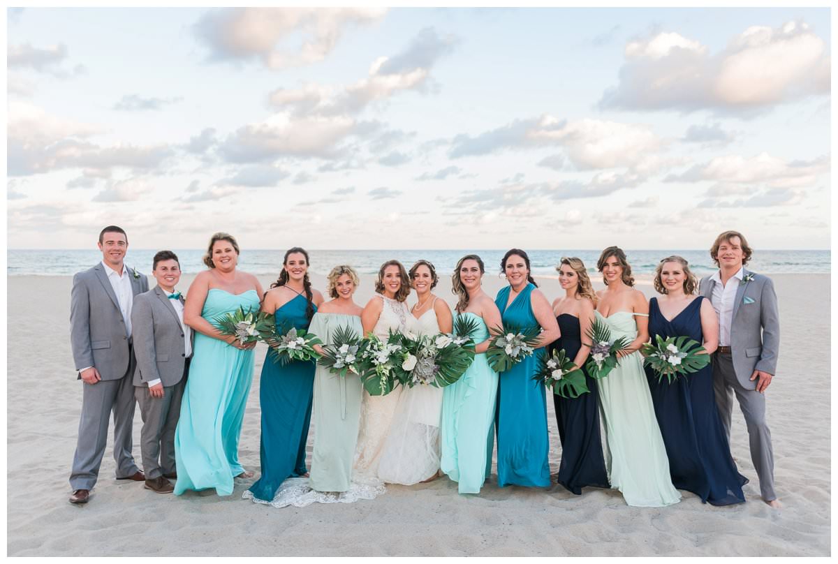 wedding party photo on the beach in singer island
