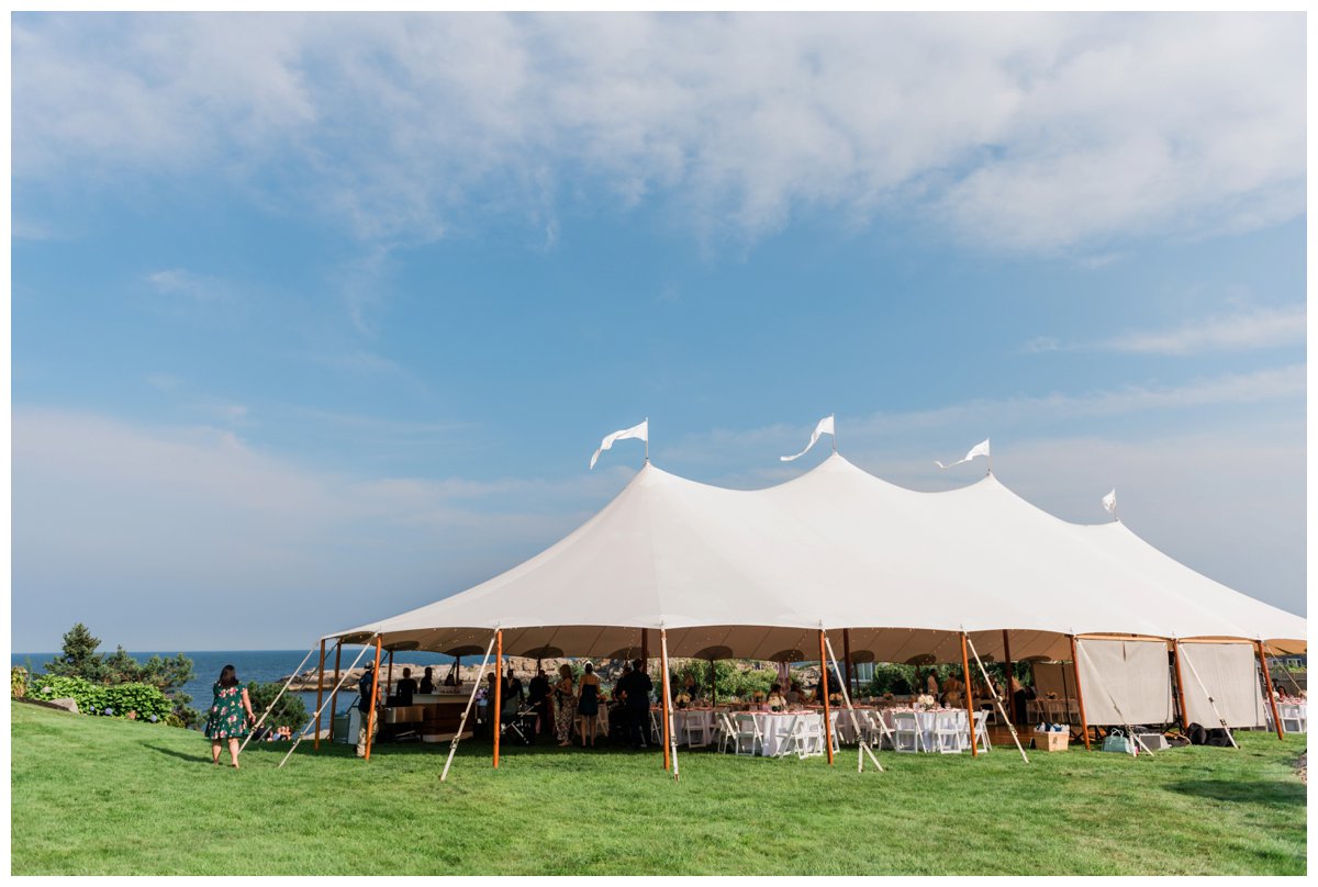 sperry tent for a viewpoint hotel wedding in york maine seacoast